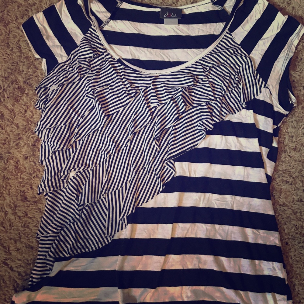 Ruffled Striped Tee